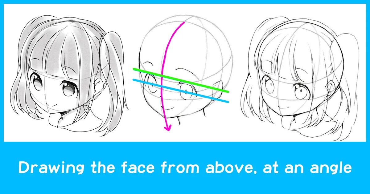 Drawing the face from above, at an angle - Anime Art Magazine