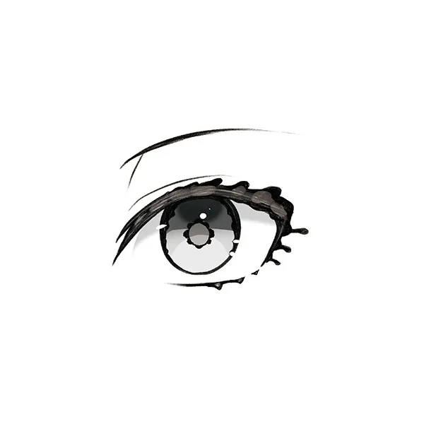 This Is A Illustration Of Monochrome Cute Anime-style Eyes With An Angry  Look Royalty Free SVG, Cliparts, Vectors, and Stock Illustration. Image  158876939.
