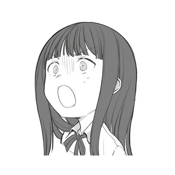 anime girl with surprised expression