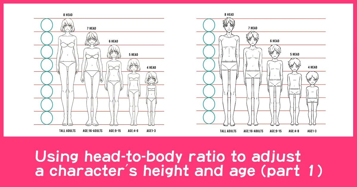 Using headtobody ratio to adjust a characters height and age part 1   Anime Art Magazine