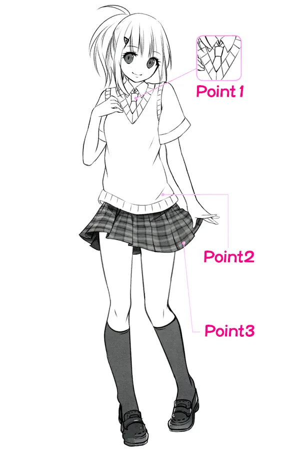 Anime School Girl Drawing 