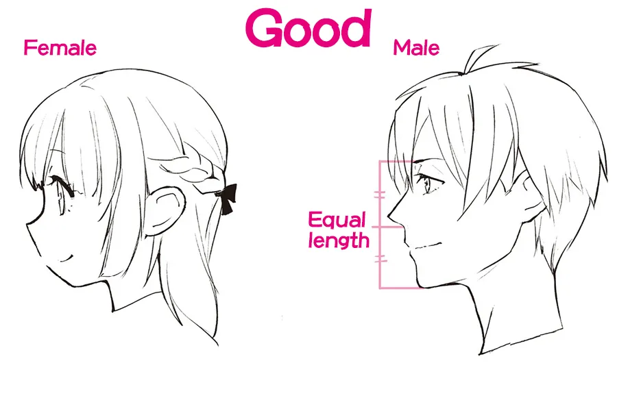 How to Draw SIDE VIEW Anime Face (MALE) 